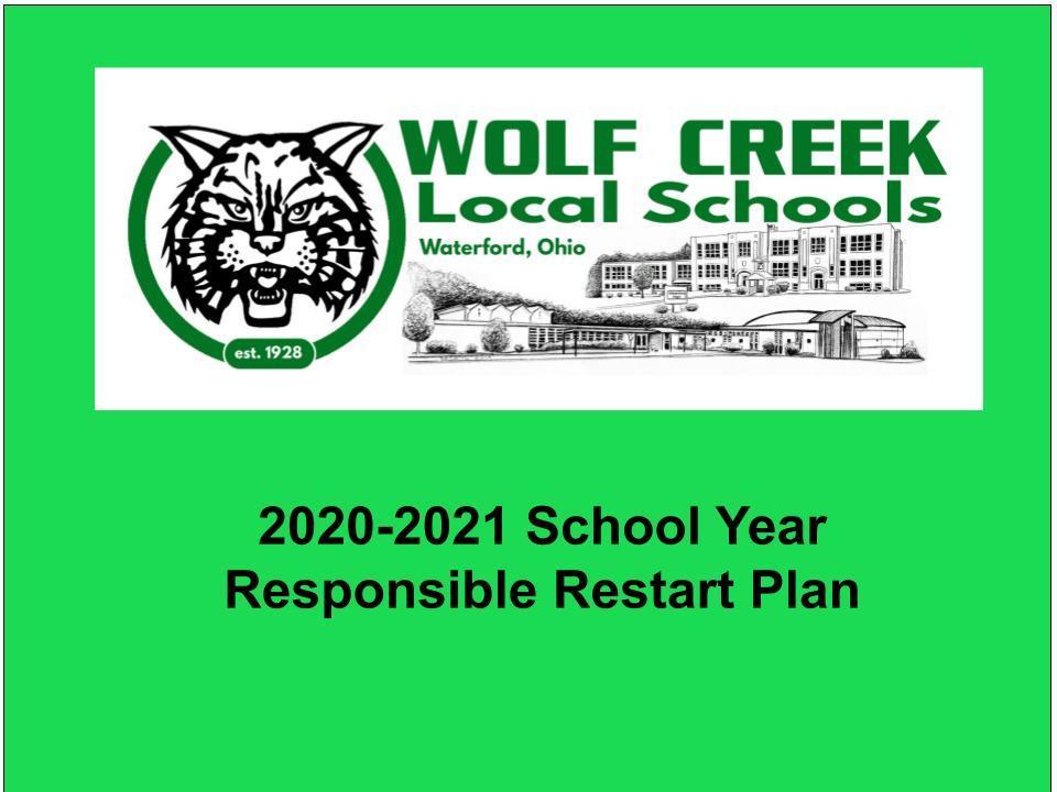Wolf Creek Local School District  Opening of School August 2020
