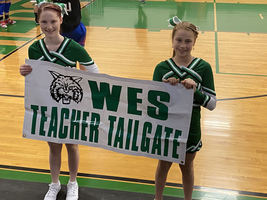 W.E.S Sunshine Committee Cheers 8th Grade Girls on with W.E.S Cheerleaders!